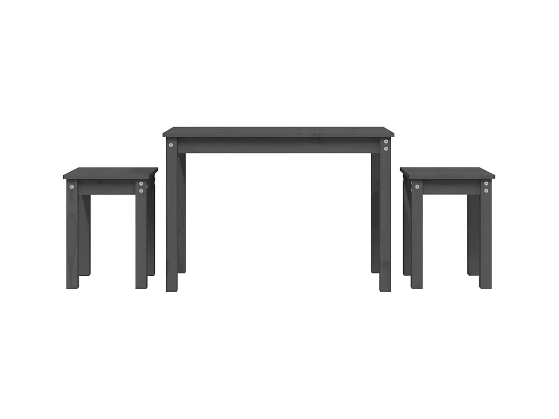 Lot de 3 tables bois marron 80 x 40 x 55 cm DEC032720