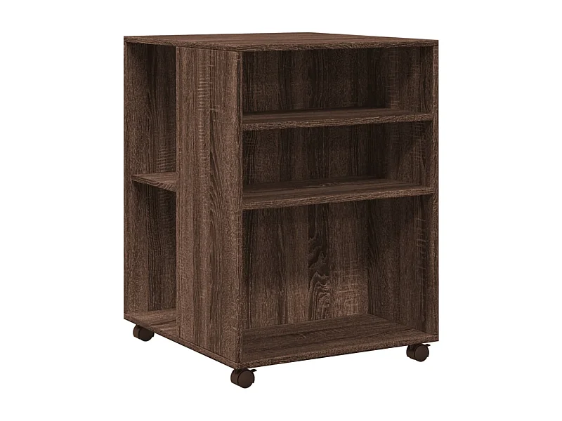 Table d'appoint sur roulettes bois beige 55 x 60 x 78 cm DEC024615