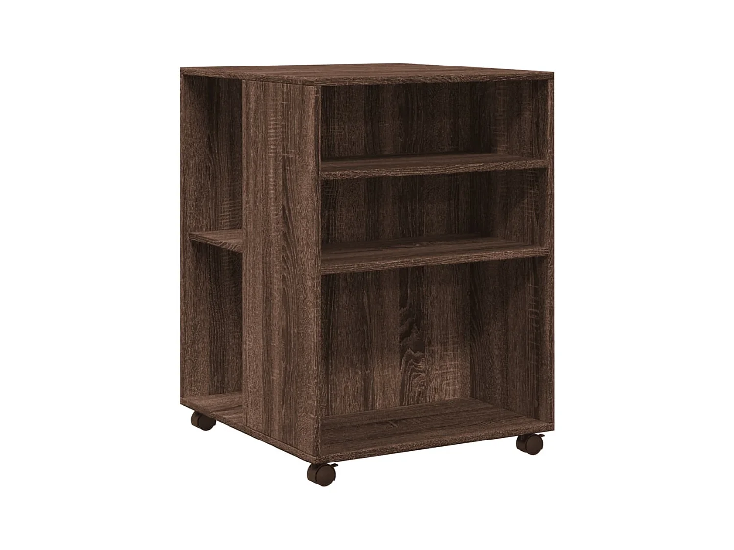 Table d'appoint sur roulettes bois beige 55 x 60 x 78 cm DEC024615