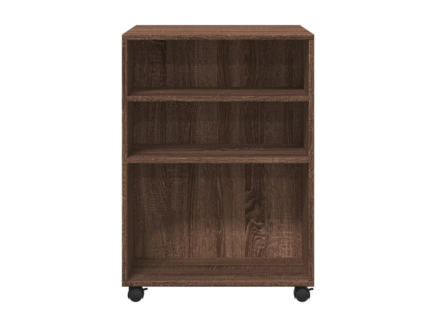 Table d'appoint sur roulettes bois beige 55 x 60 x 78 cm DEC024615