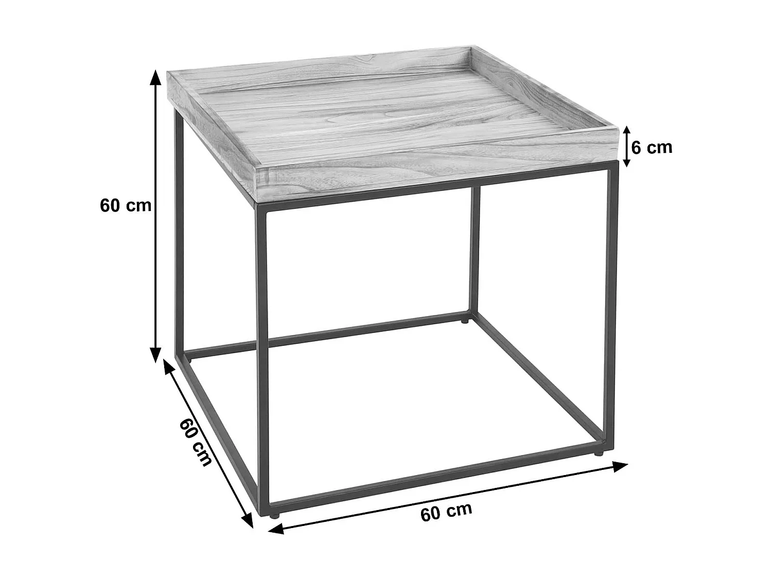 Table d'appoint table basse métal marron 60 x 60 x 60 cm MED04077