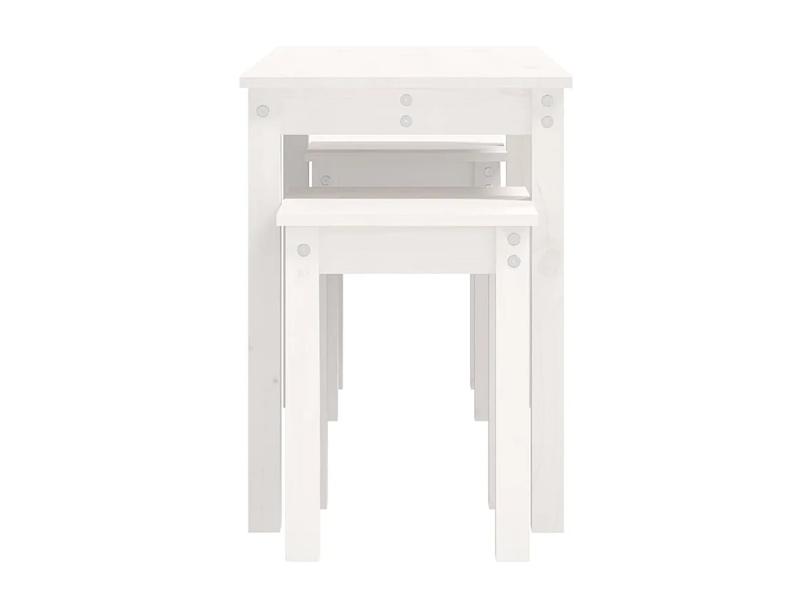Lot de 3 tables bois blanche 80 x 40 x 55 cm DEC032698