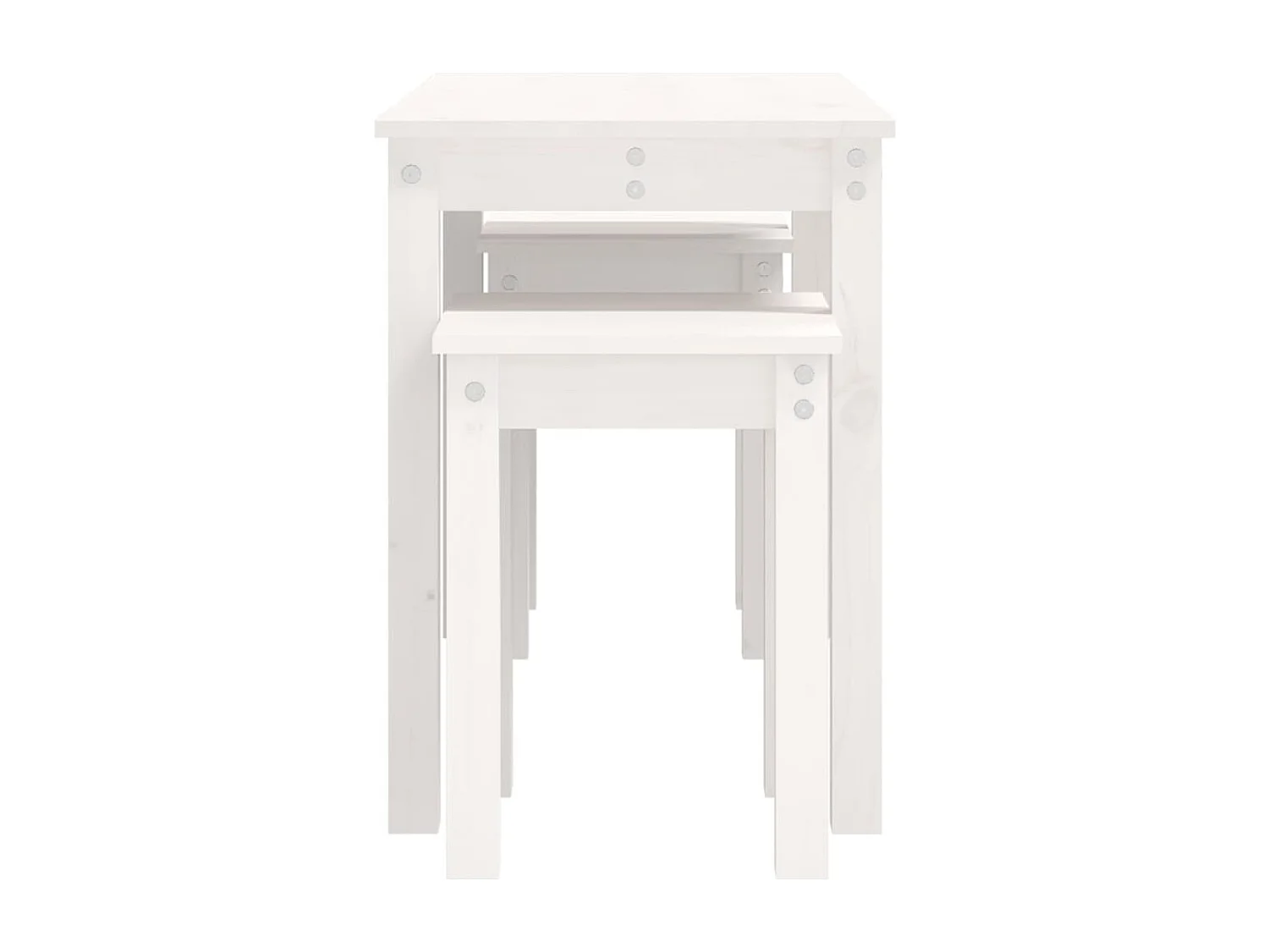 Lot de 3 tables bois blanche 80 x 40 x 55 cm DEC032698