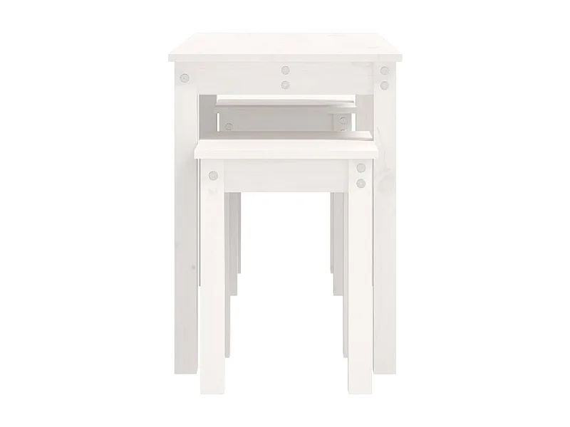 Lot de 3 tables bois blanche 80 x 40 x 55 cm DEC032698