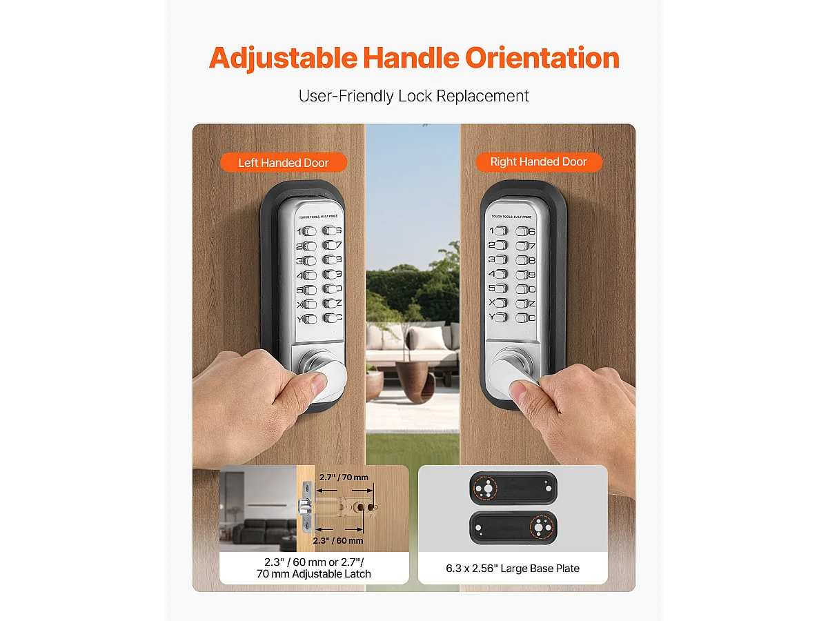 Serratura di Porta Meccanica SucceBuy senza Chiave , Serratura a 14 Chiavi per Casa e Ufficio