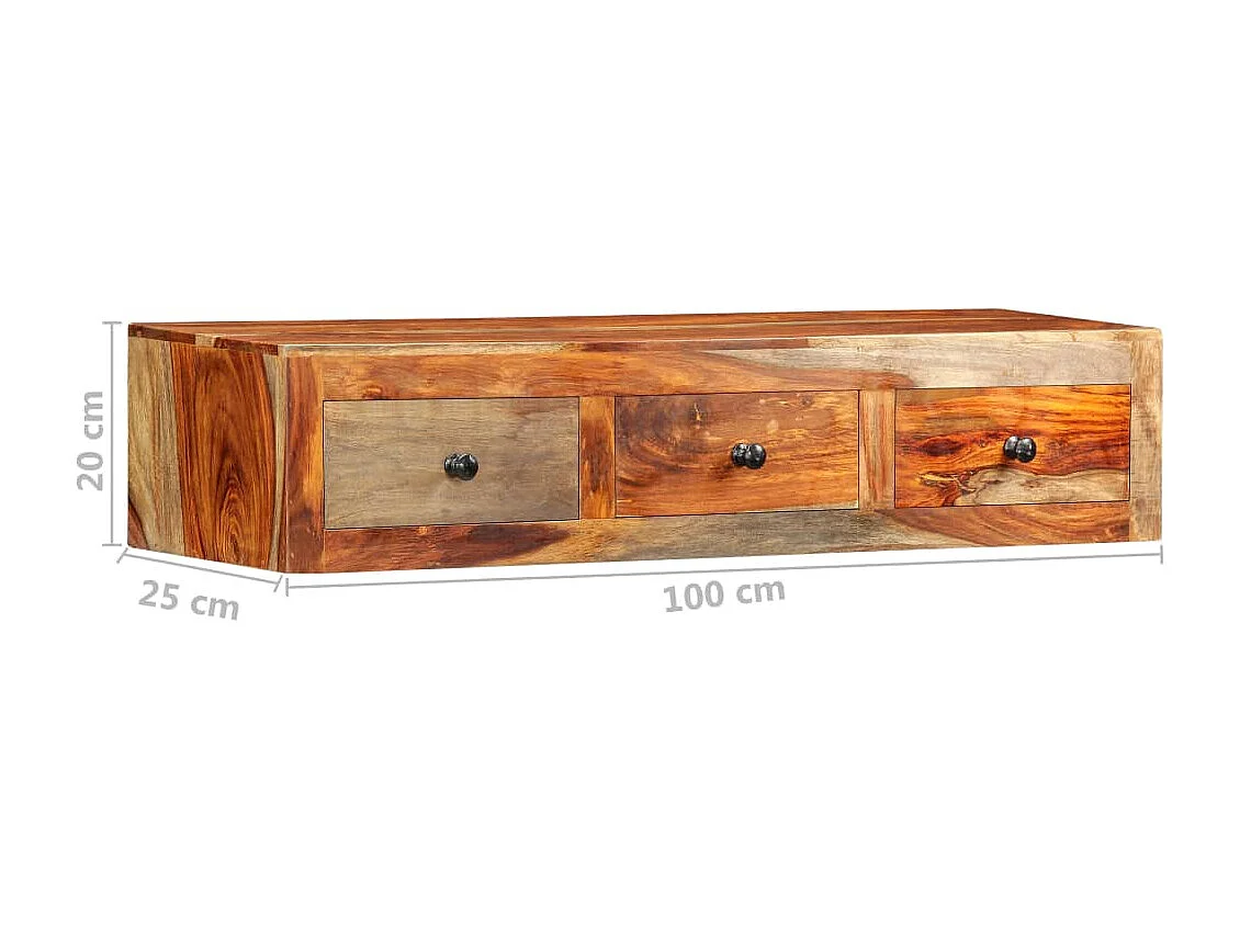 Table étagère murale avec bois marron 100 x 25 x 20 cm DEC032057