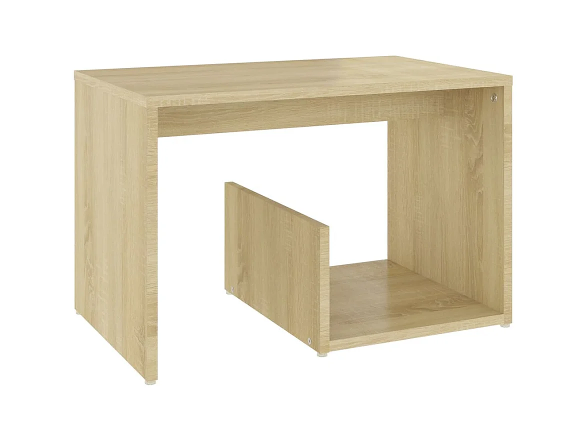 Table d'appoint bout de bois beige 59 x 36 x 38 cm DEC032425