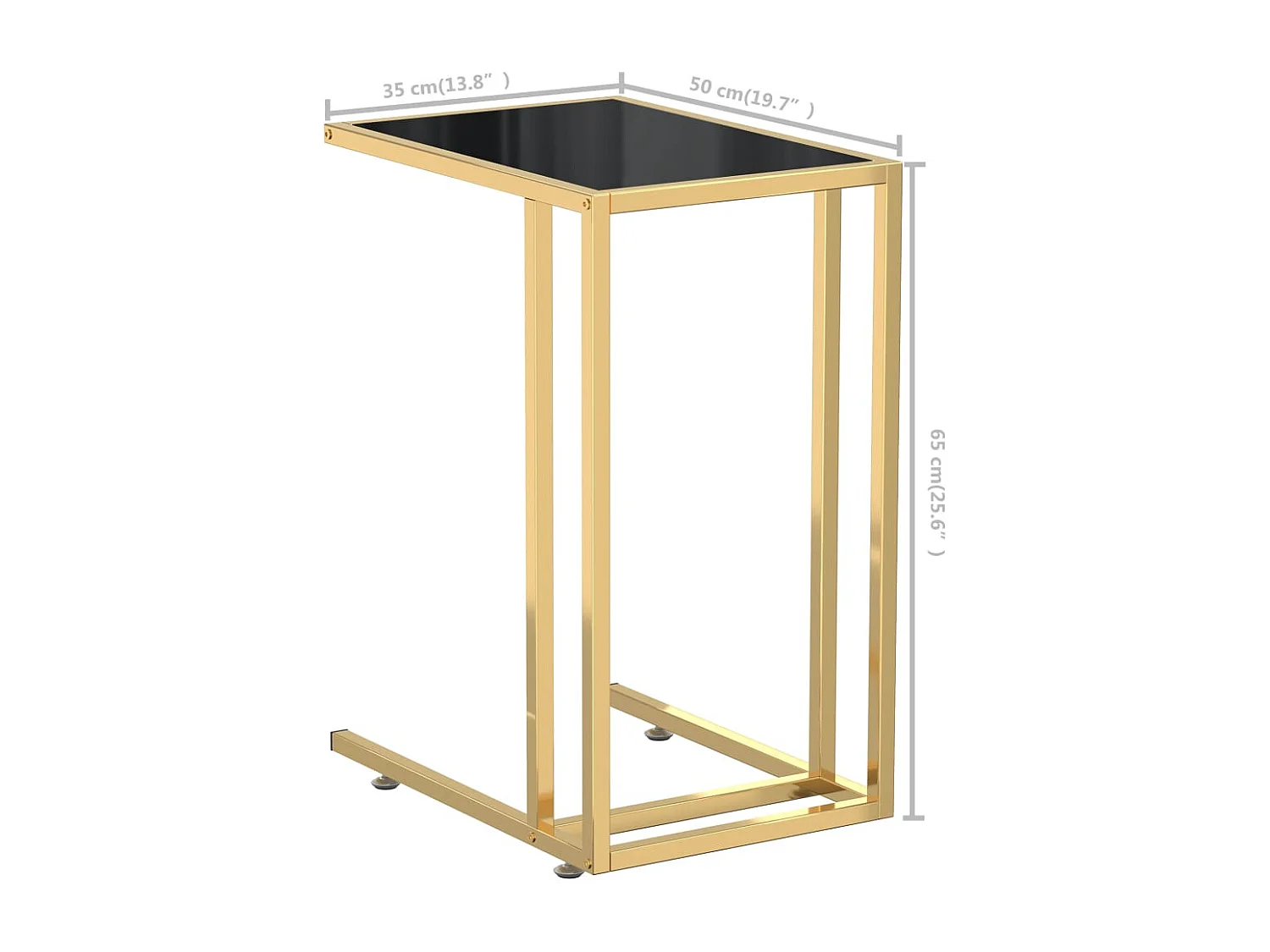 Table d'appoint table d'ordinateur verre 50 x 35 x 65 cm DEC032519