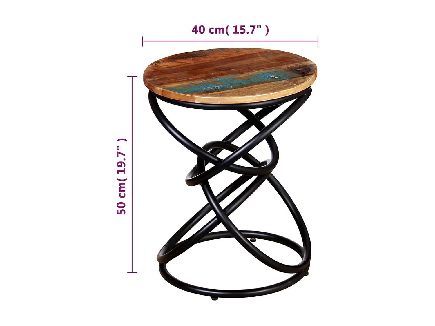 Table d'appoint support de bois marron 40 x 40 x 50 cm DEC032376