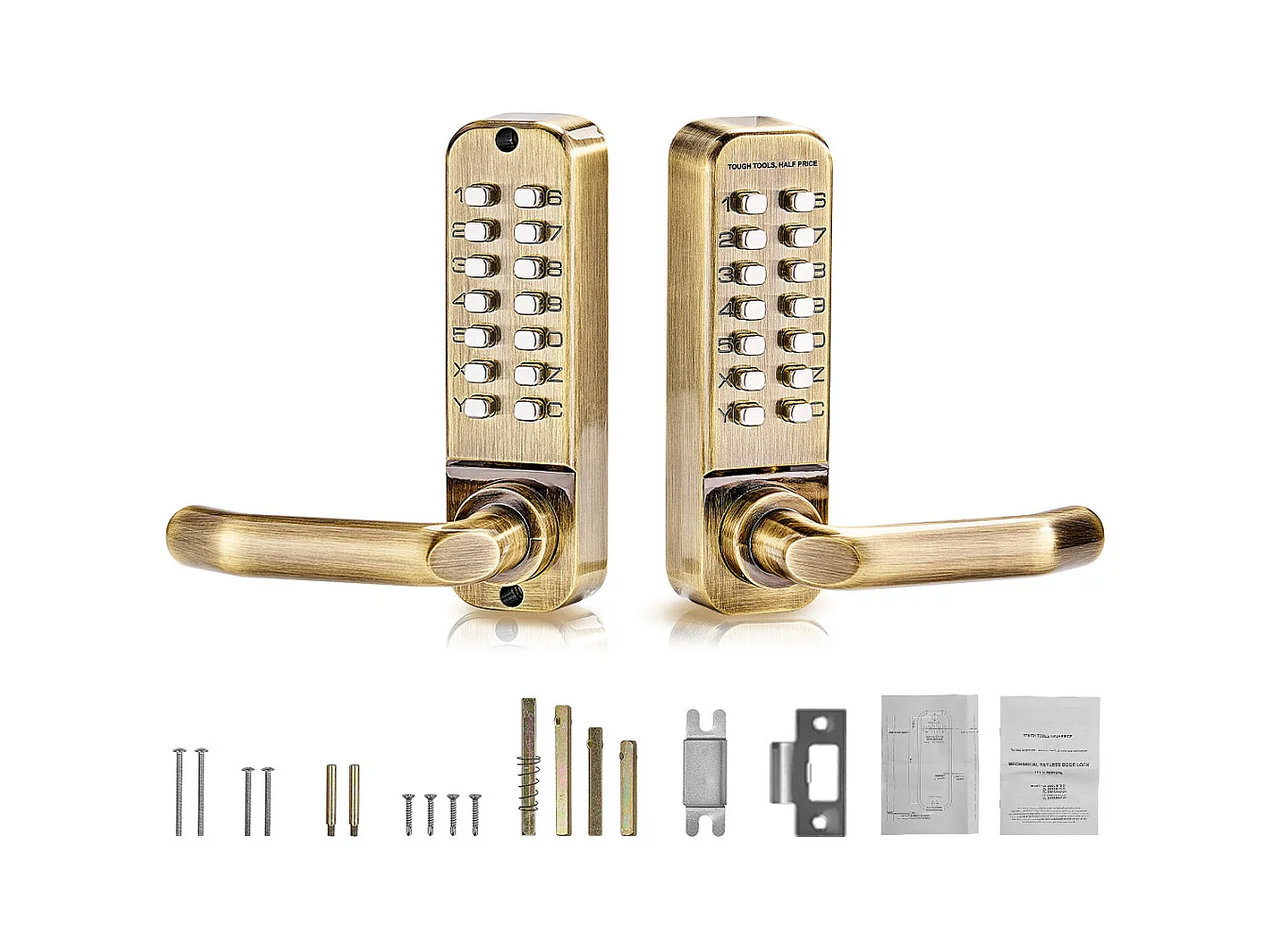 Serrure de Porte Mécanique SucceBuy sans Clé 14 Clés pour la Maison et le Bureau, Bureau, Garage, Acier Inoxydable