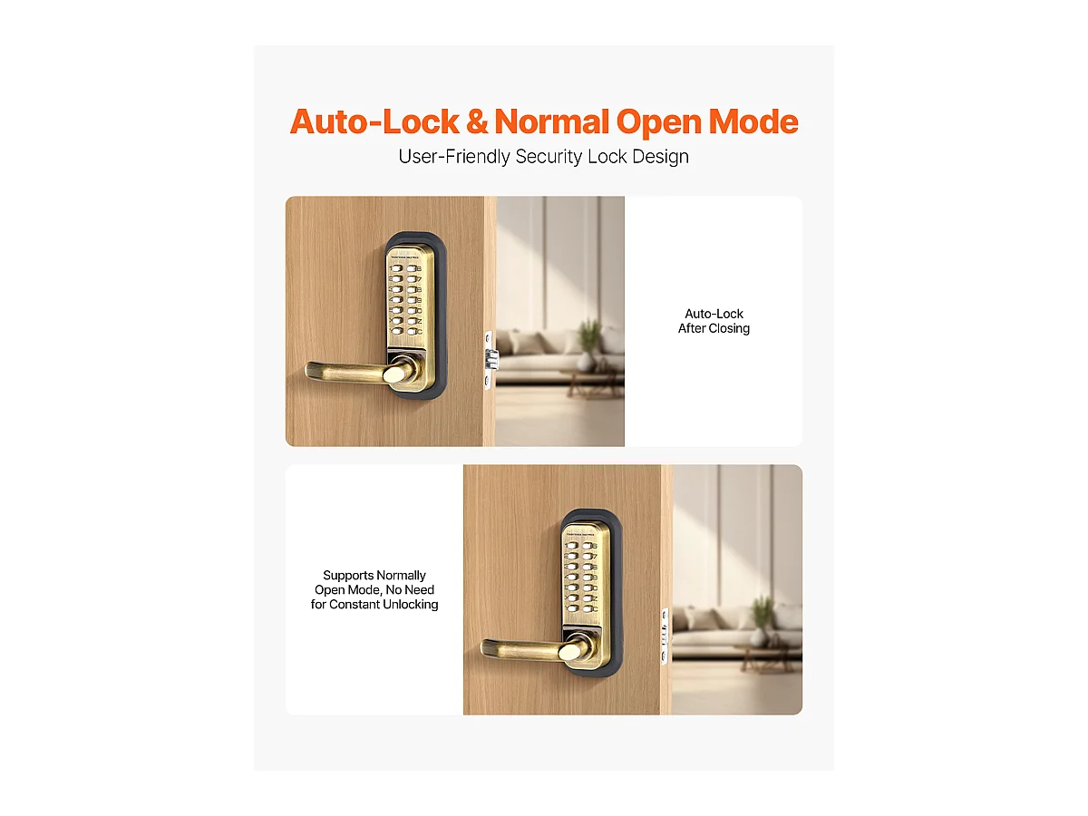 Serrure de Porte Mécanique SucceBuy sans Clé 14 Clés pour la Maison et le Bureau, Bureau, Garage, Acier Inoxydable