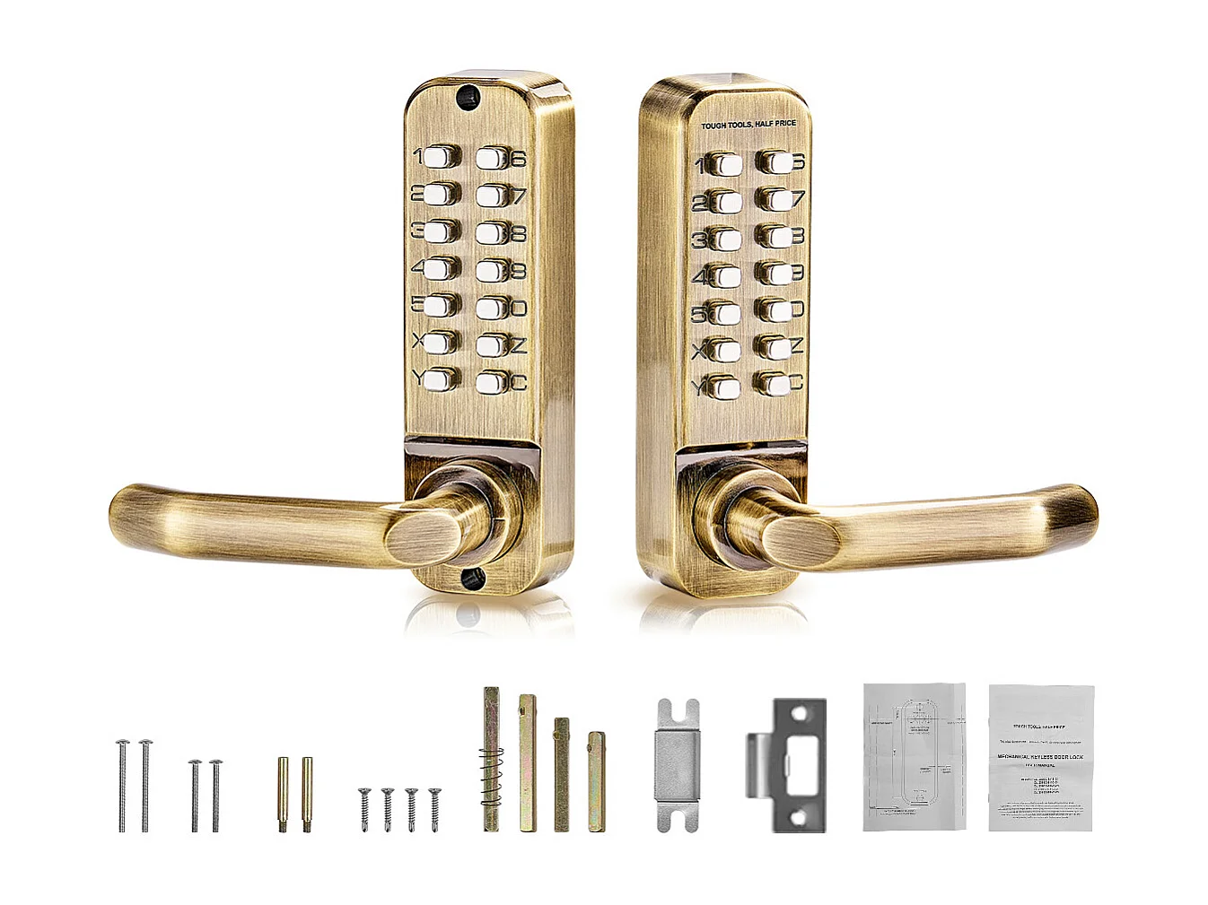 Mechanisches Türschloss SucceBuy Schlüssellos 14 Schlüssel für das Haus und das Büro, Büro, Garage, Edelstahl