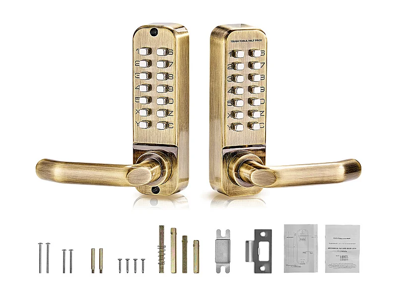 Serrure de Porte Mécanique SucceBuy sans Clé 14 Clés pour la Maison et le Bureau, Bureau, Garage, Acier Inoxydable