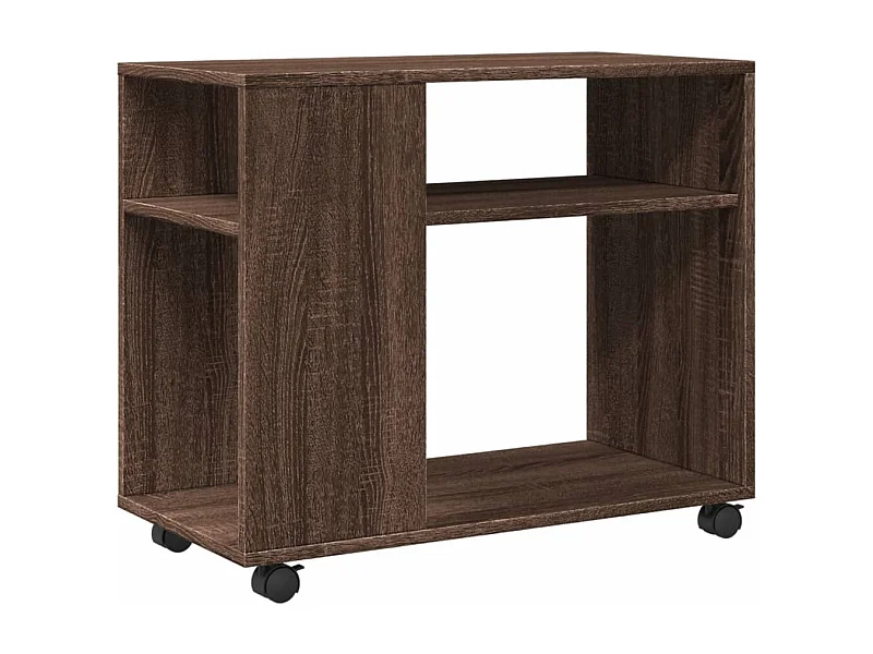 Table d'appoint sur roulettes bois marron 50 x 35 x 60 cm DEC032329