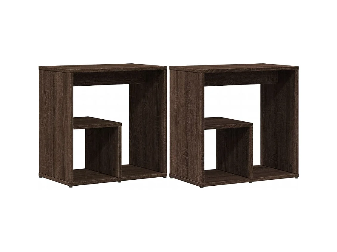 Tables d'appoint bout de bois marron 50 x 30 x 50 cm DEC032624