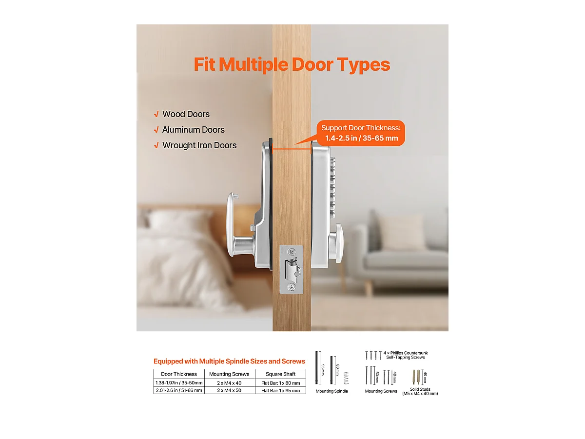 Serrure de Porte Mécanique SucceBuy sans Clé, Bouton de Clavier Mécanique à 14 Touches, Serrure de Portail Étanche en Acier Inoxydable