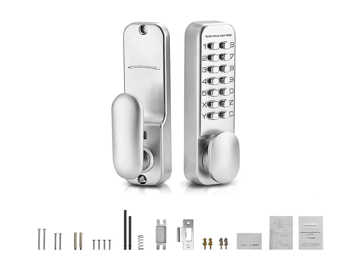 Mechanisch Deurslot SucceBuy Sleutelloos, Mechanische Toetsenbordknop met 14 Toetsen, Waterdicht Hek Slot in Rvs