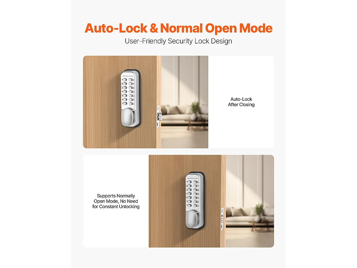 Mechanisch Deurslot SucceBuy Sleutelloos, Mechanische Toetsenbordknop met 14 Toetsen, Waterdicht Hek Slot in Rvs