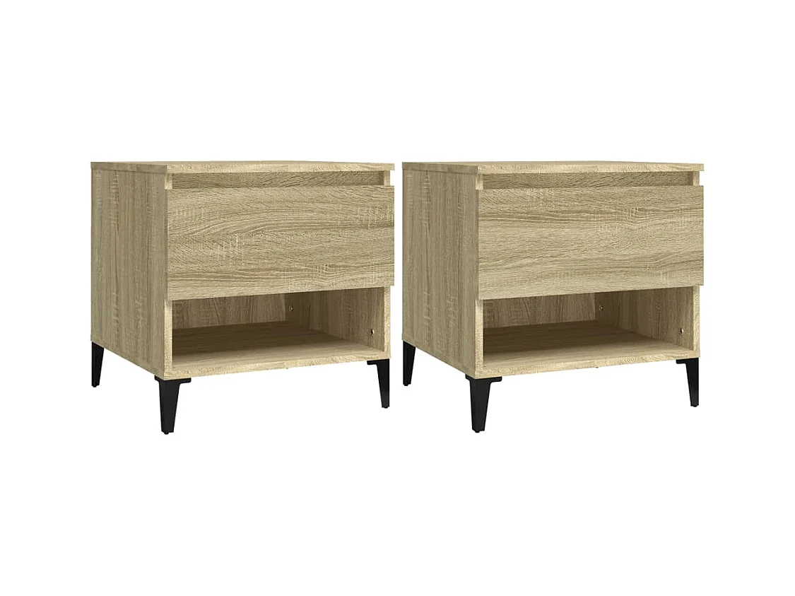 Lot de 2 tables bois beige 50 x 46 x 50 cm DEC032632