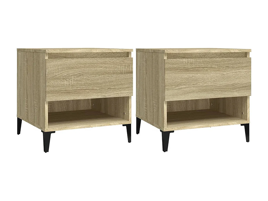 Lot de 2 tables bois beige 50 x 46 x 50 cm DEC032632