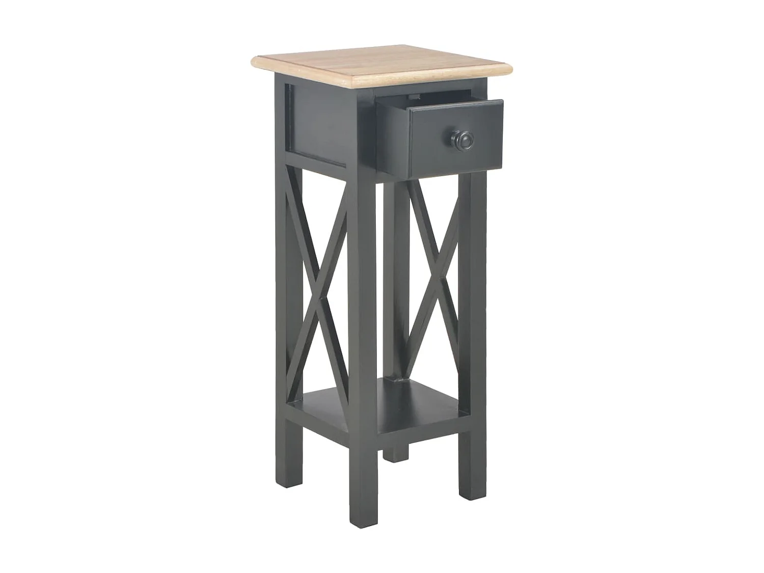 Table d'appoint bout de effet bois marron 27 x 27 x 65.5 cm DEC032475