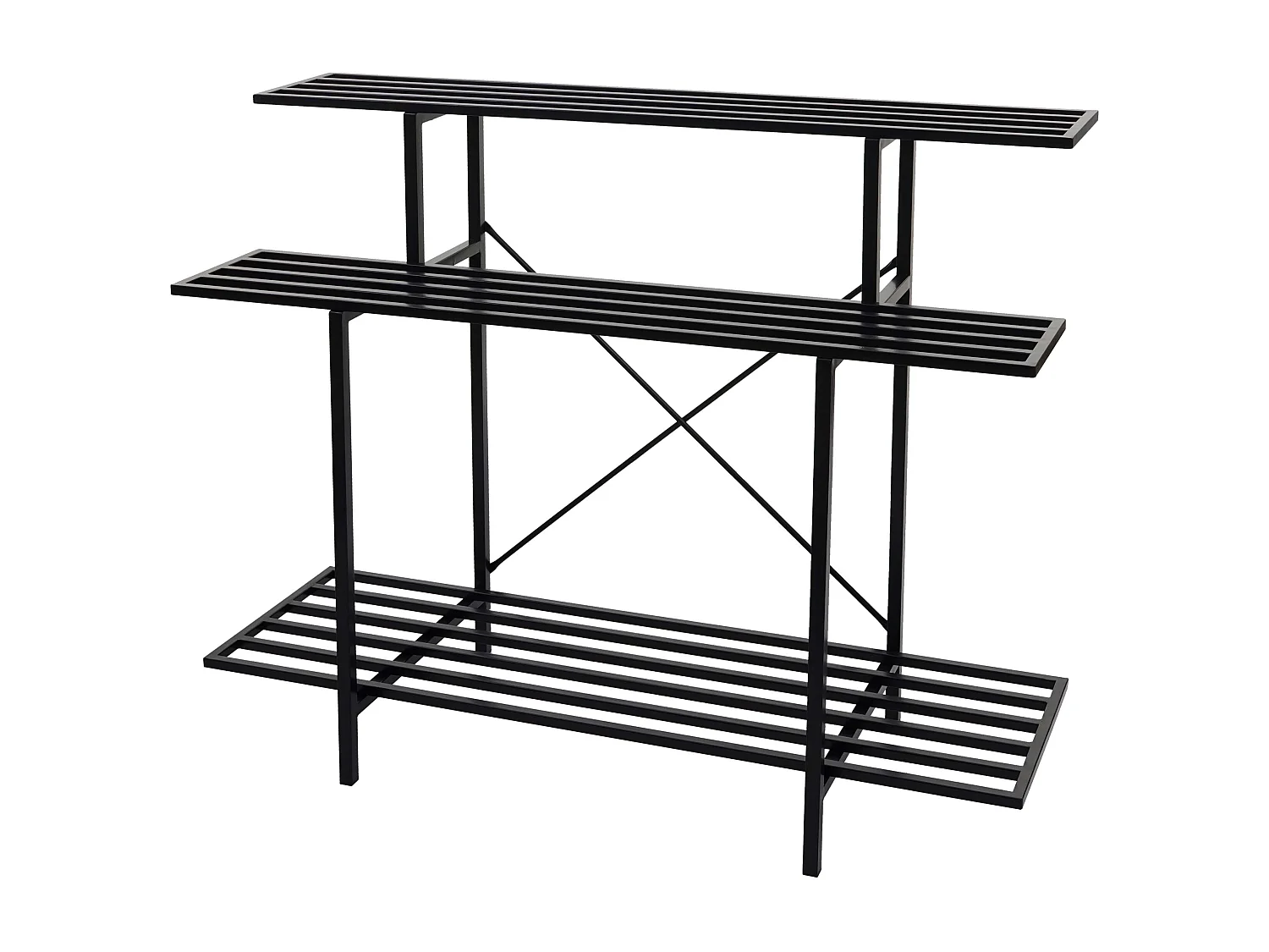 Étagère à plantes escalier noire 47 x 9 x 124 cm 04_0008696