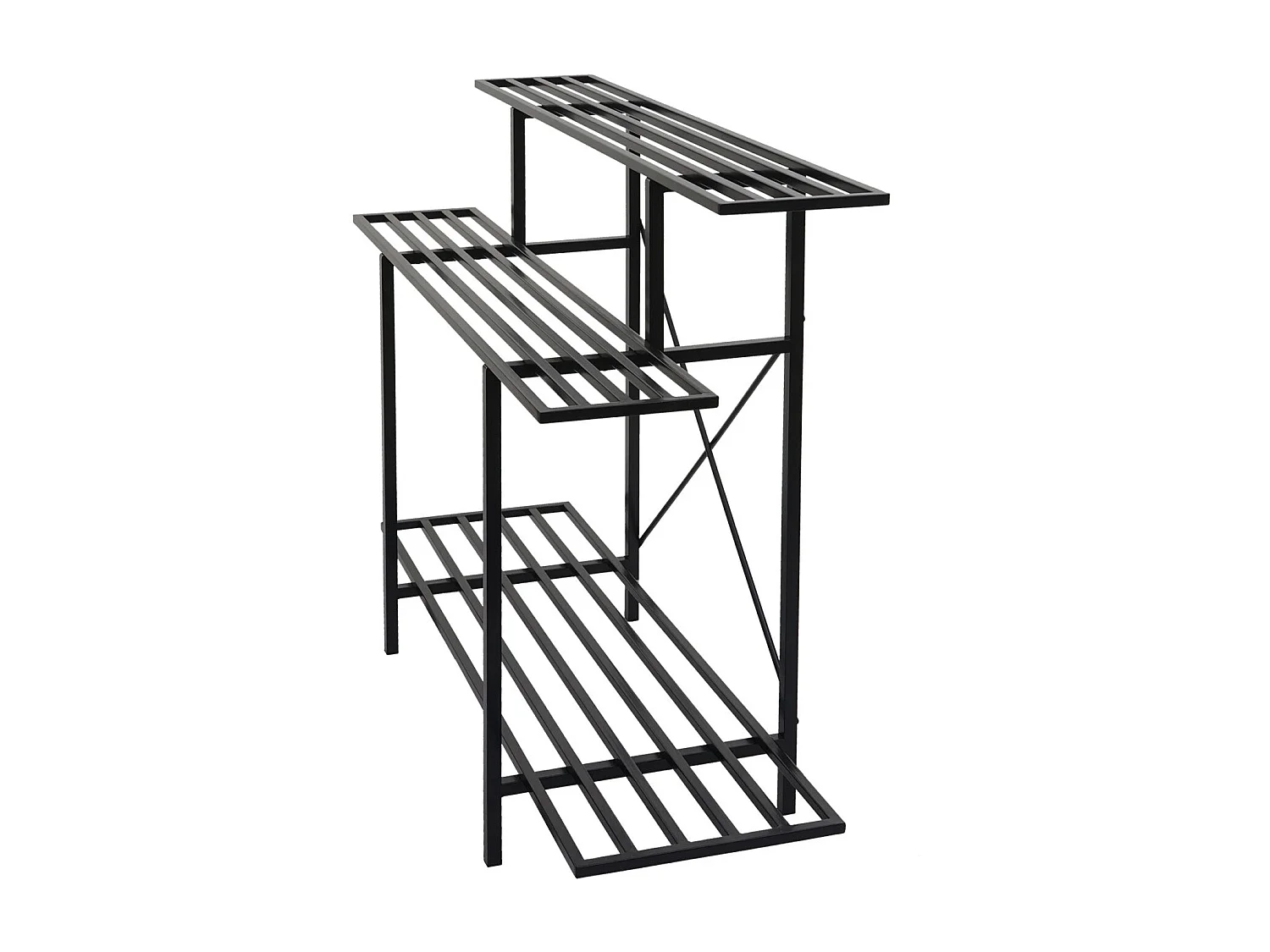 Étagère à plantes escalier noire 47 x 9 x 124 cm 04_0008696