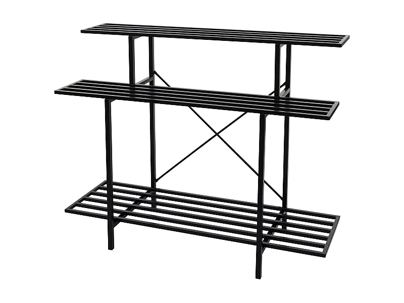 Étagère à plantes escalier noire 47 x 9 x 124 cm 04_0008696