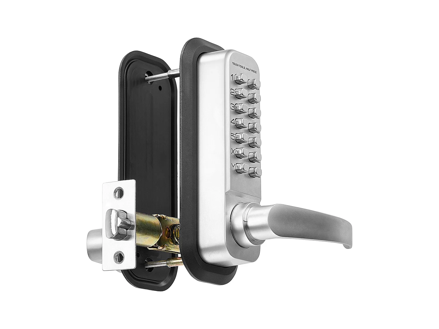 Serrure de Porte Mécanique SucceBuy sans Clé , Serrure à Clavier à 14 Touches, Argent