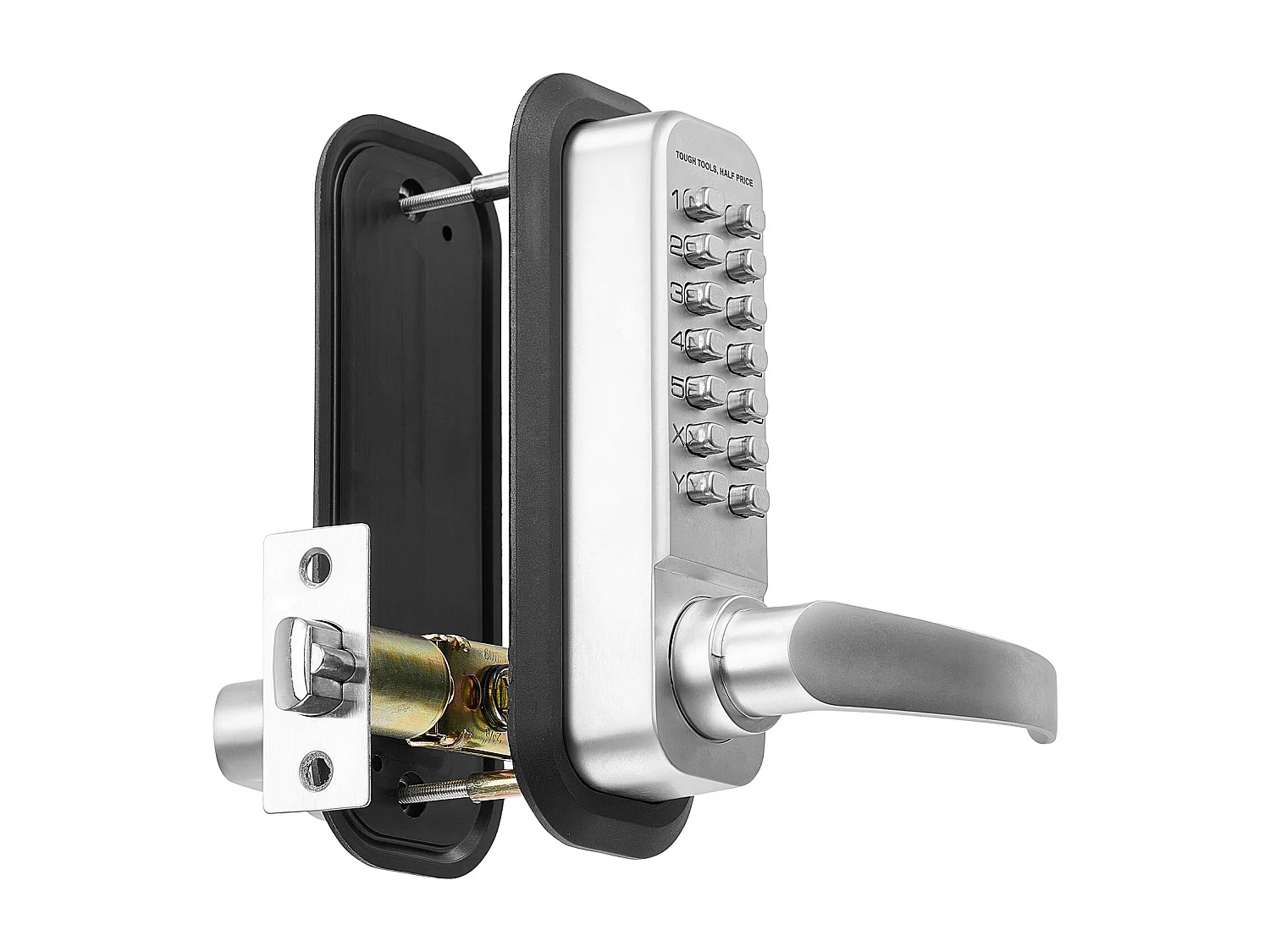 Serrure de Porte Mécanique SucceBuy sans Clé , Serrure à Clavier à 14 Touches, Argent