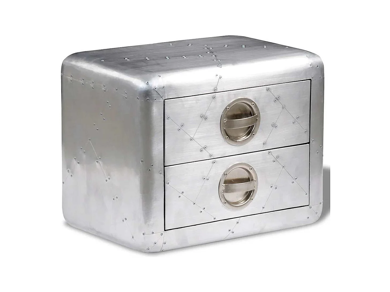 Table d'appoint avec 2 bois argenté 50 x 35 x 40 cm DEC032563