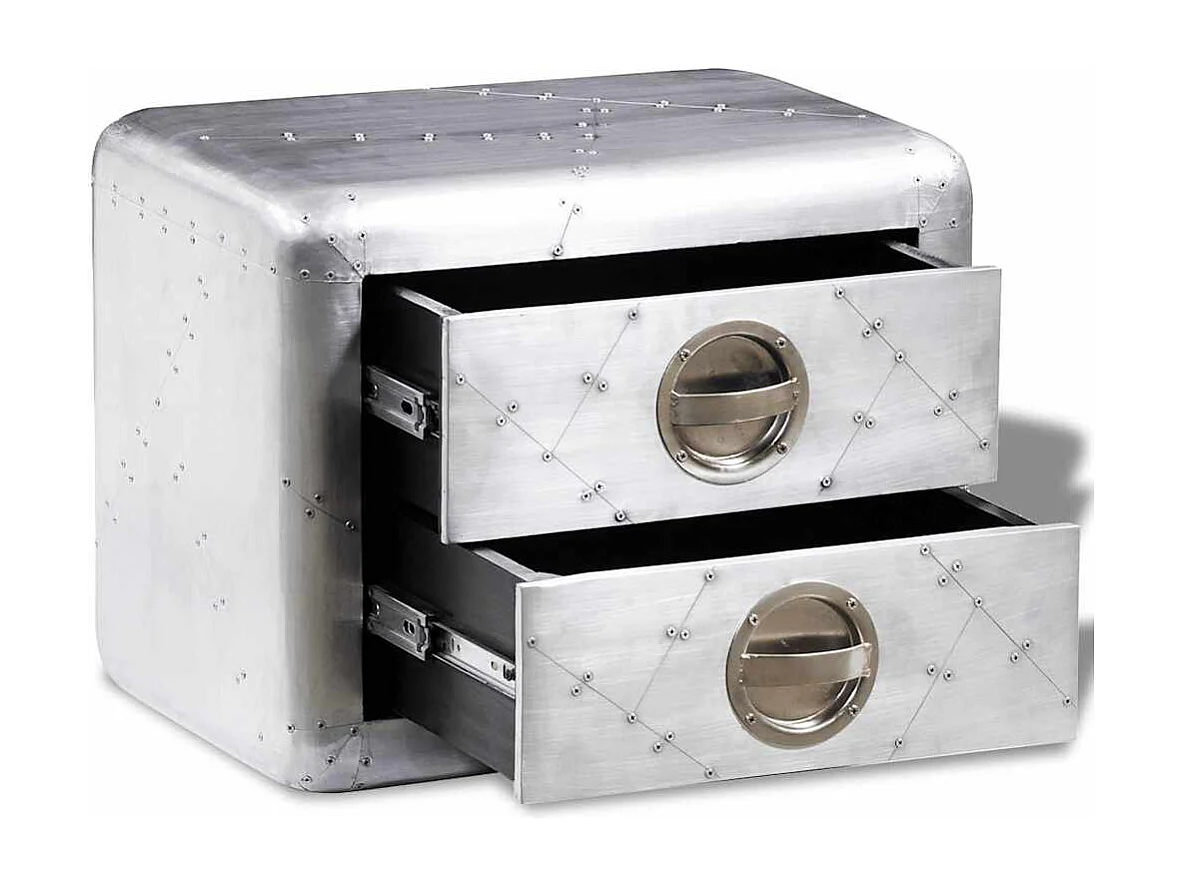 Table d'appoint avec 2 bois argenté 50 x 35 x 40 cm DEC032563