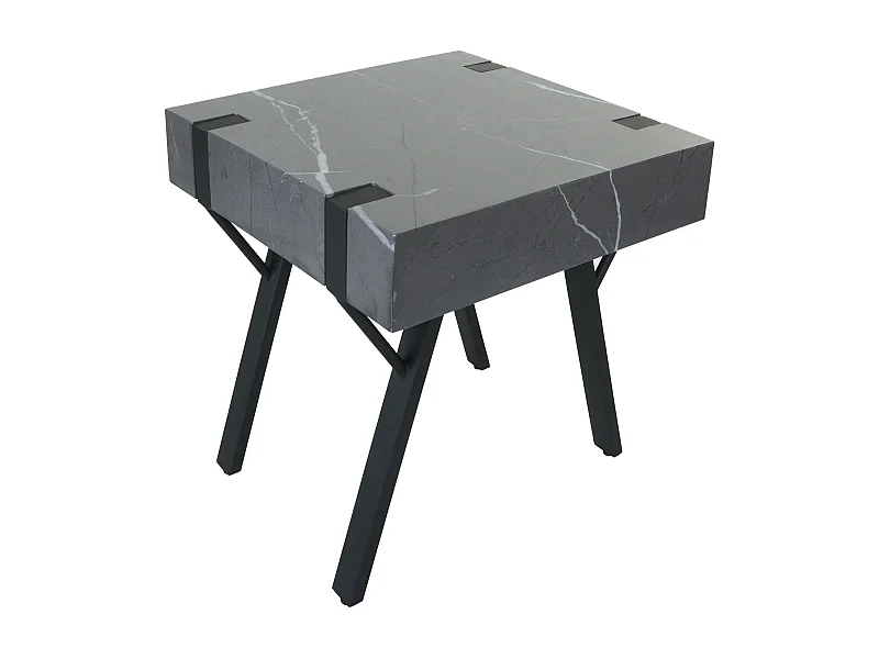 Table d'appoint table basse effet bois grise 61 x 24 x 61 cm 04_0008497