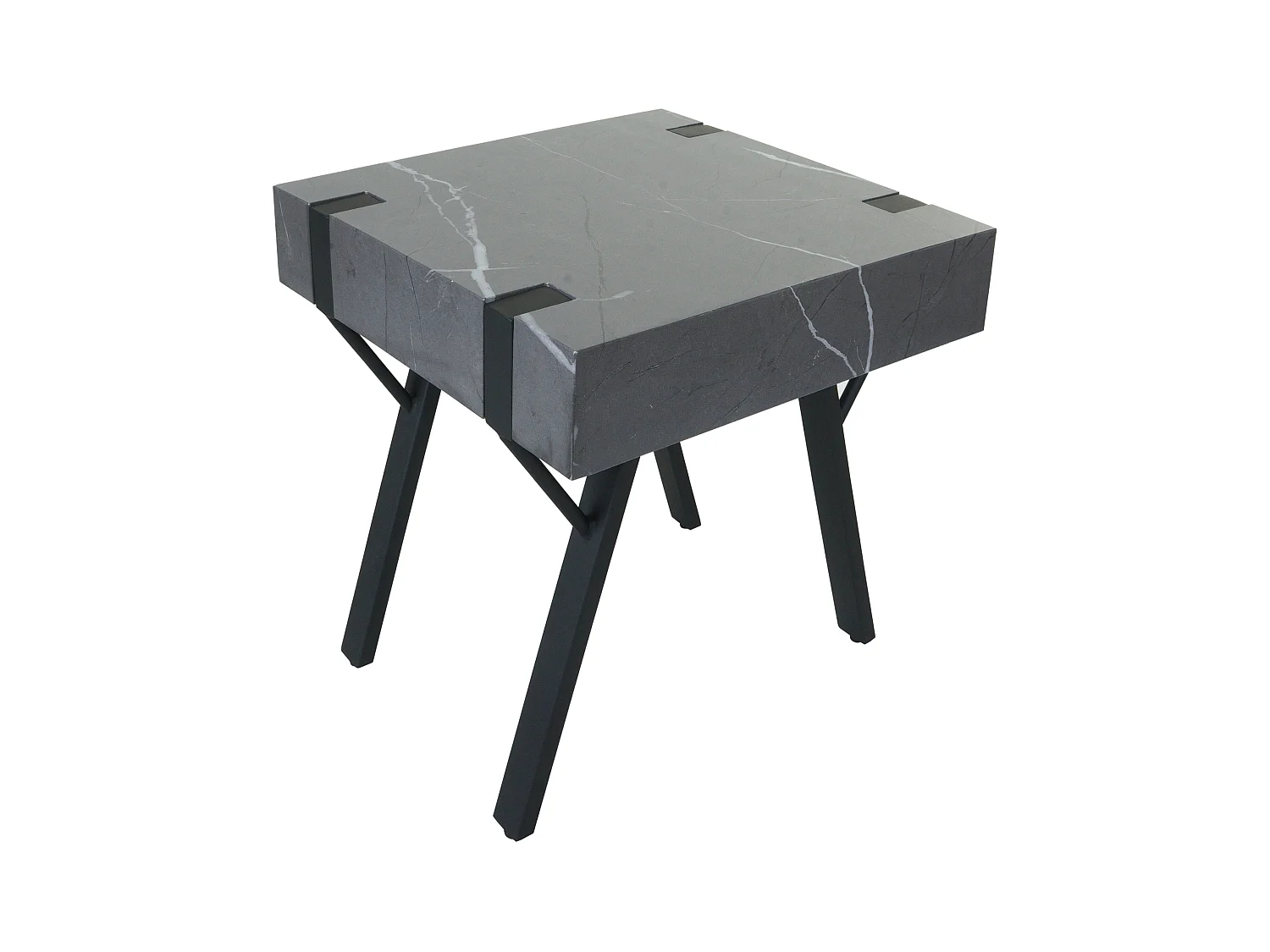 Table d'appoint table basse effet bois grise 61 x 24 x 61 cm 04_0008497