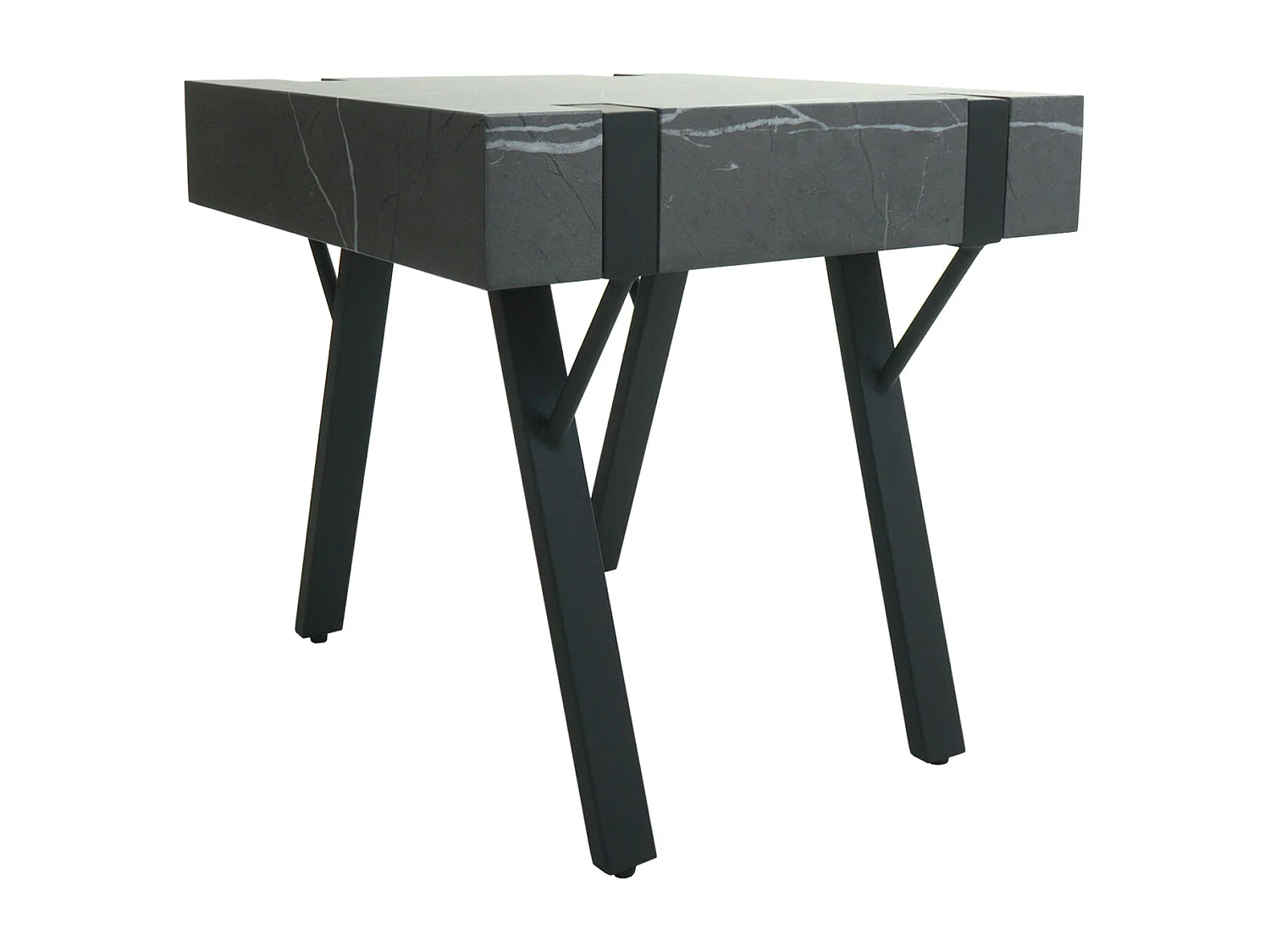 Table d'appoint table basse effet bois grise 61 x 24 x 61 cm 04_0008497