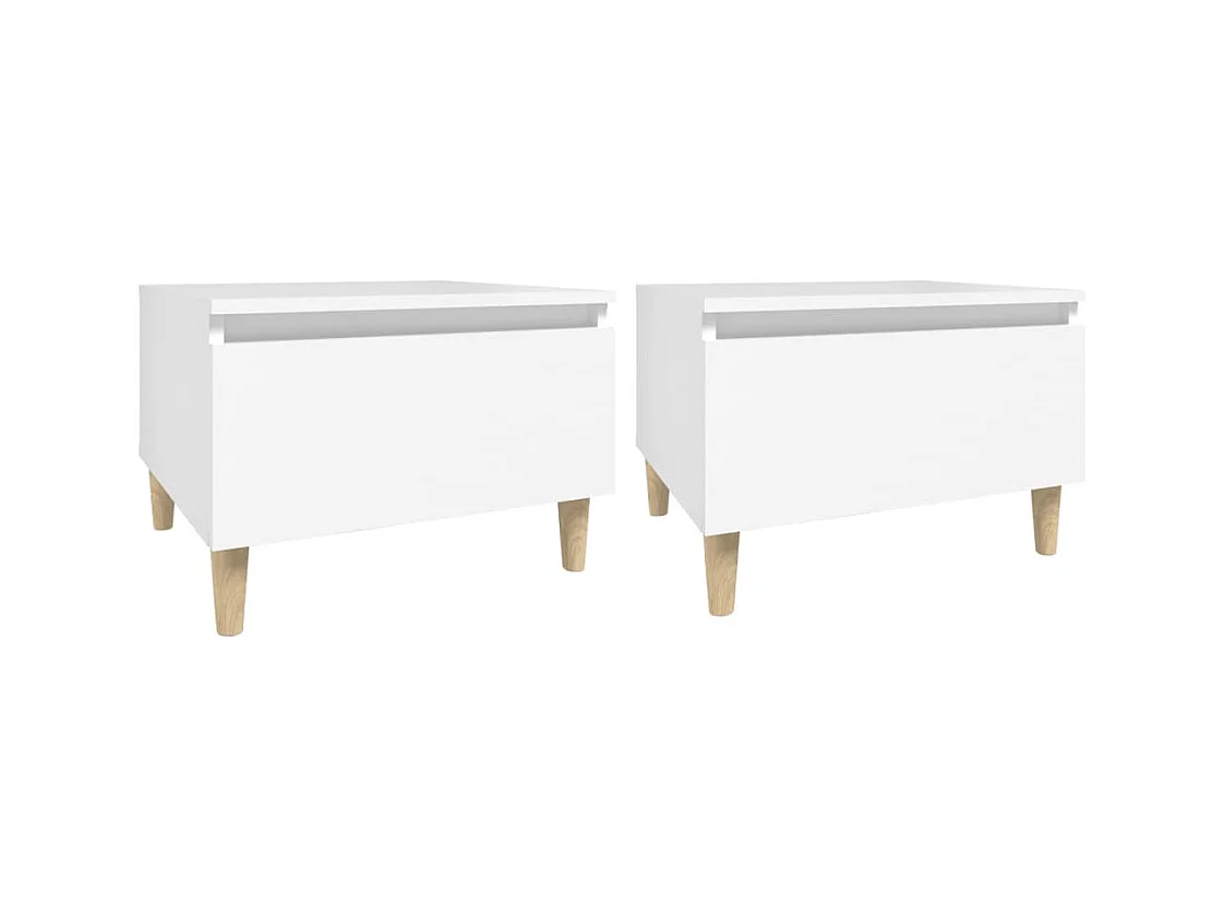 Lot de 2 tables bois blanche 50 x 46 x 35 cm DEC032614