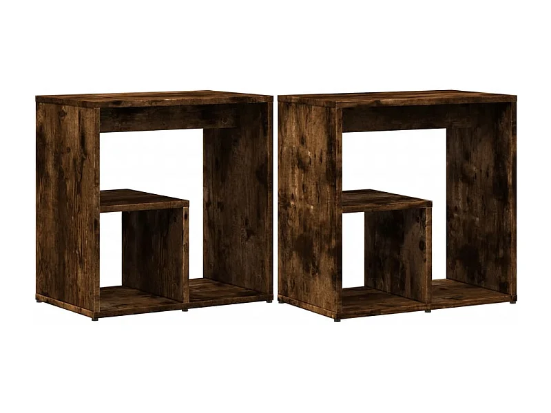 Lot de 2 tables bois marron 50 x 30 x 50 cm DEC032619