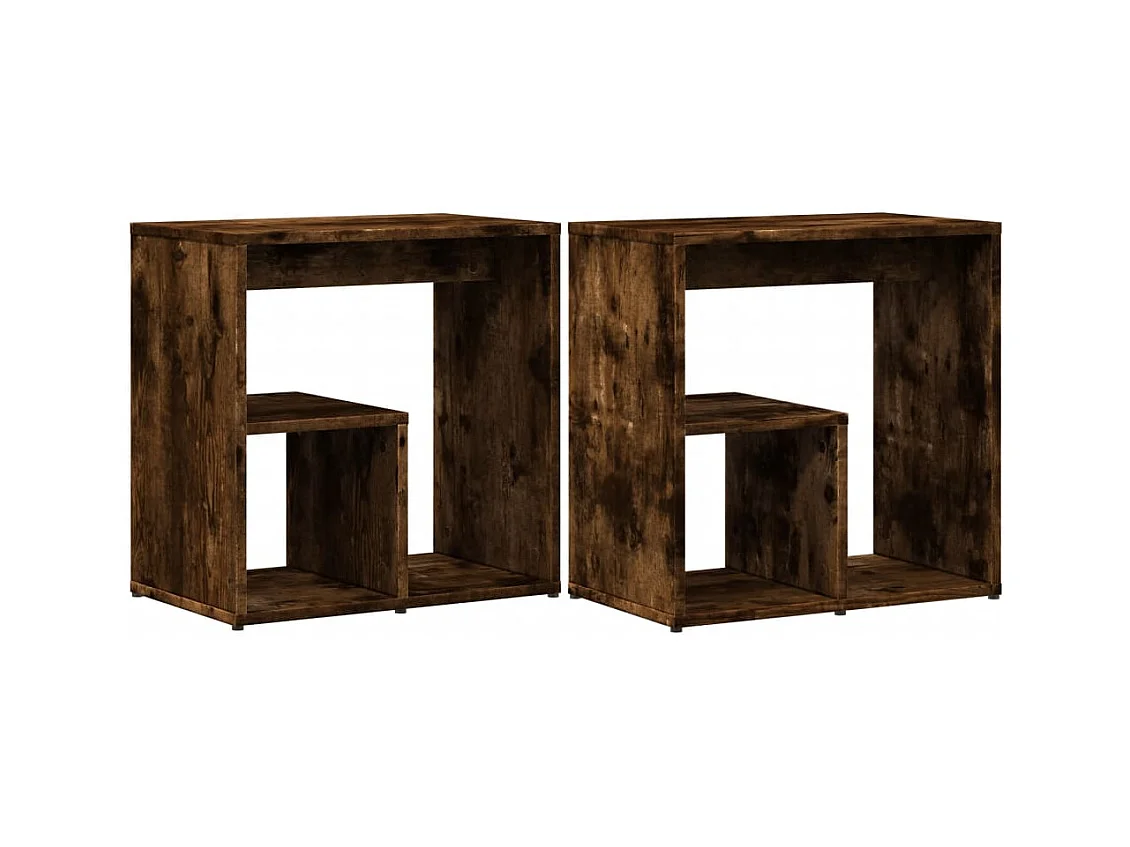 Lot de 2 tables bois marron 50 x 30 x 50 cm DEC032619