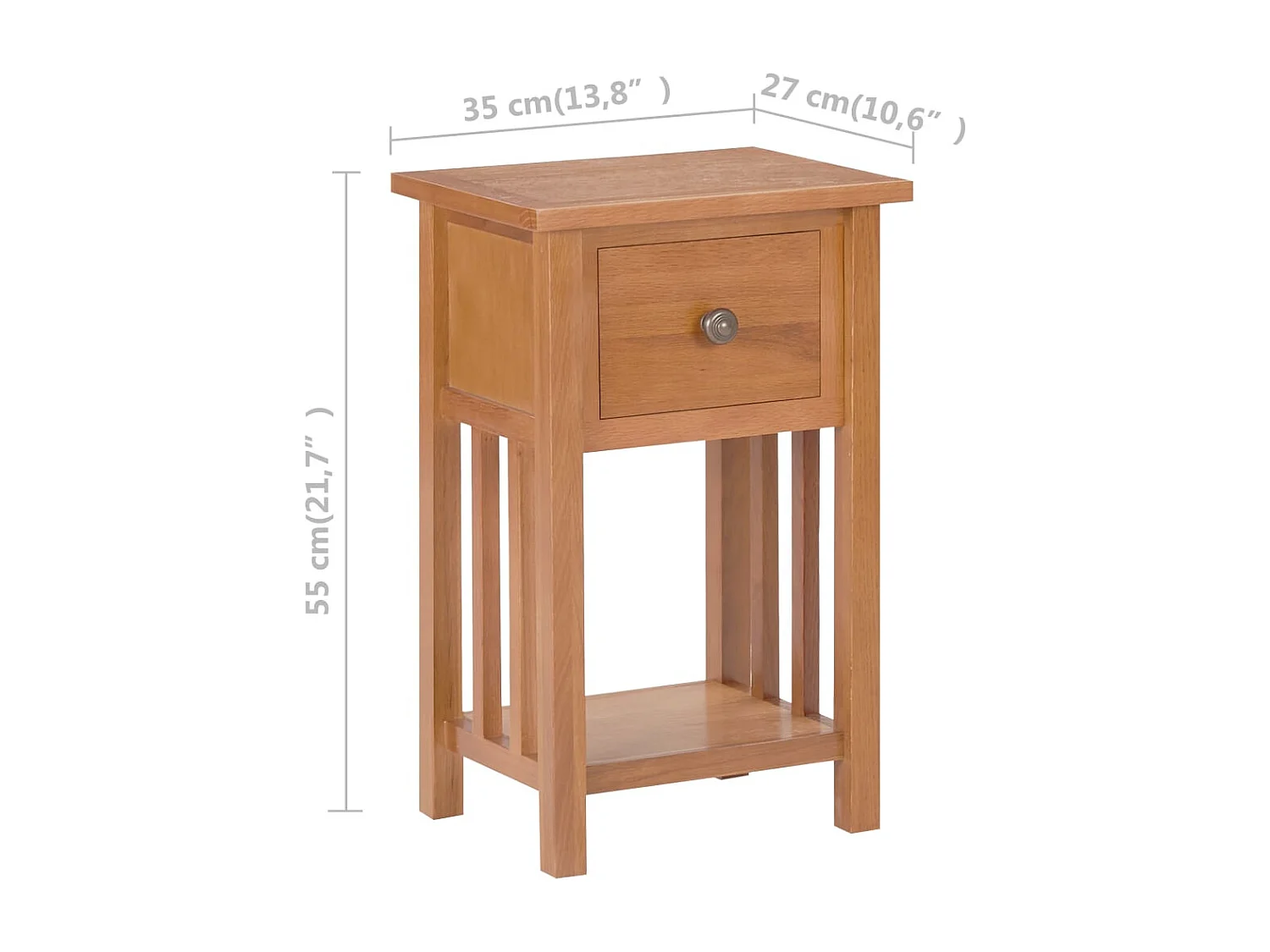 Table d'appoint avec tiroir bois beige 35 x 27 x 55 cm DEC032580