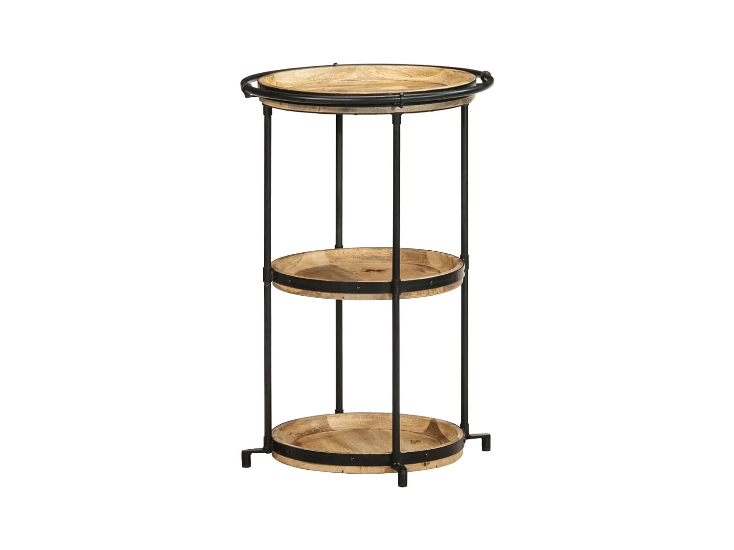 Table d'appoint à 3 bois marron 55 x 55 x 83 cm DEC032556