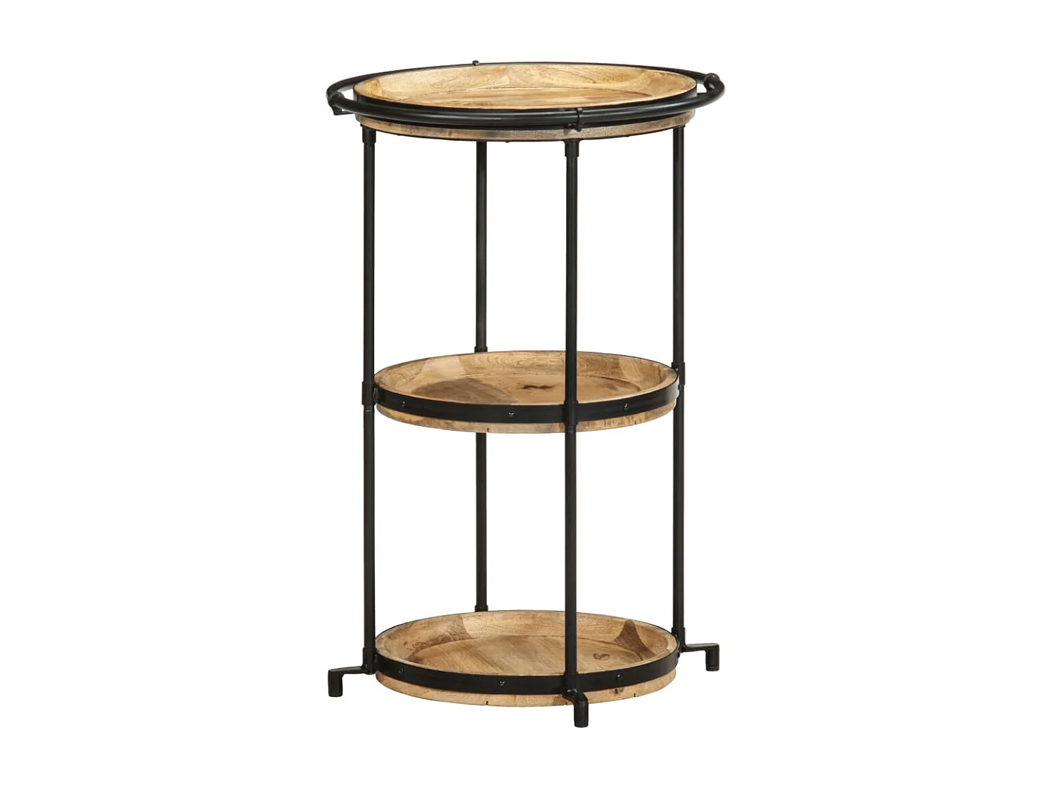 Table d'appoint à 3 bois marron 55 x 55 x 83 cm DEC032556