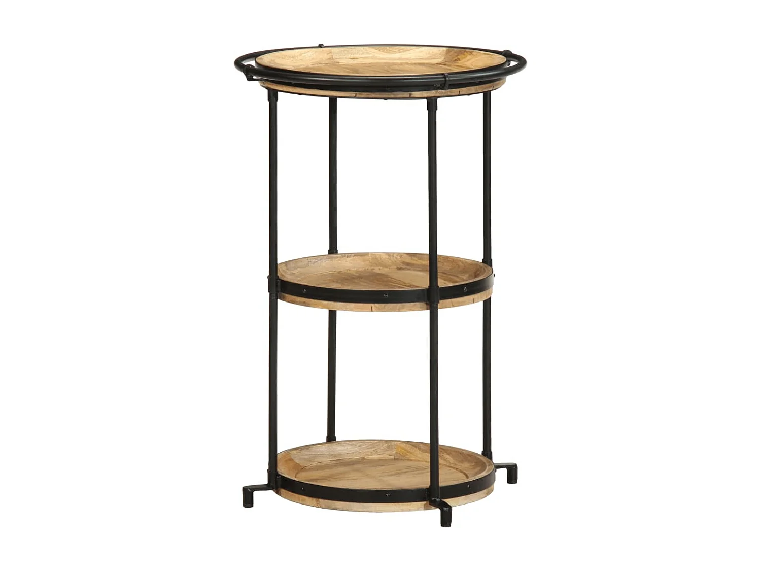 Table d'appoint à 3 bois marron 55 x 55 x 83 cm DEC032556