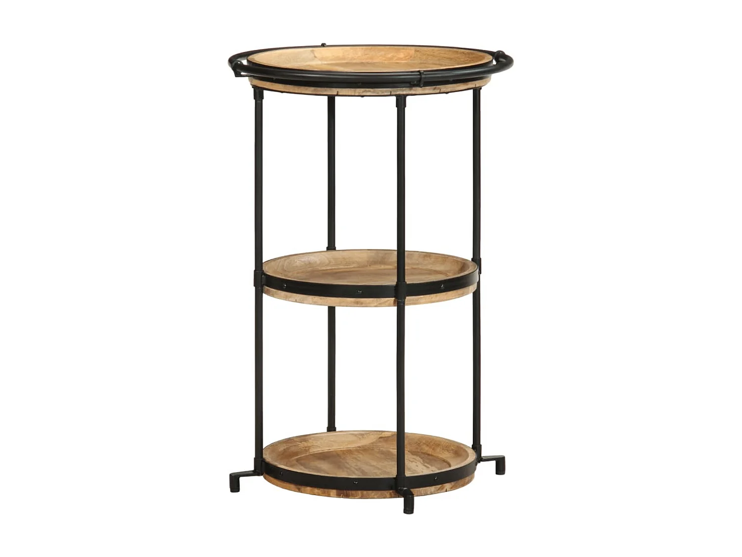 Table d'appoint à 3 bois marron 55 x 55 x 83 cm DEC032556