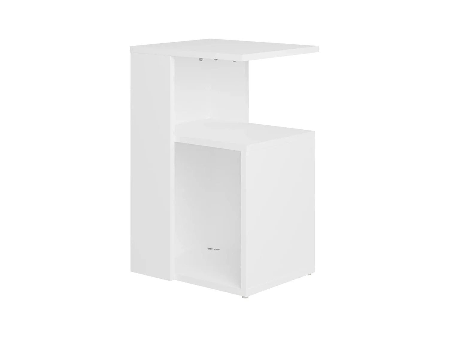 Table d'appoint bout de bois blanche 36 x 30 x 56 cm DEC032347