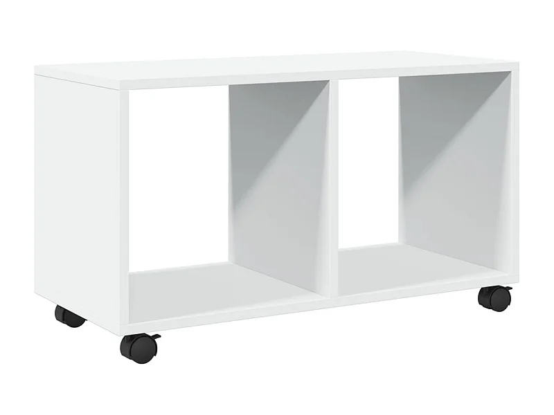 Table d'appoint sur roulettes bois blanche 72 x 33 x 42.5 cm DEC031383