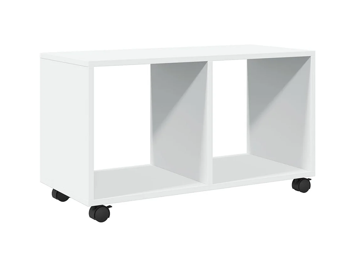 Table d'appoint sur roulettes bois blanche 72 x 33 x 42.5 cm DEC031383
