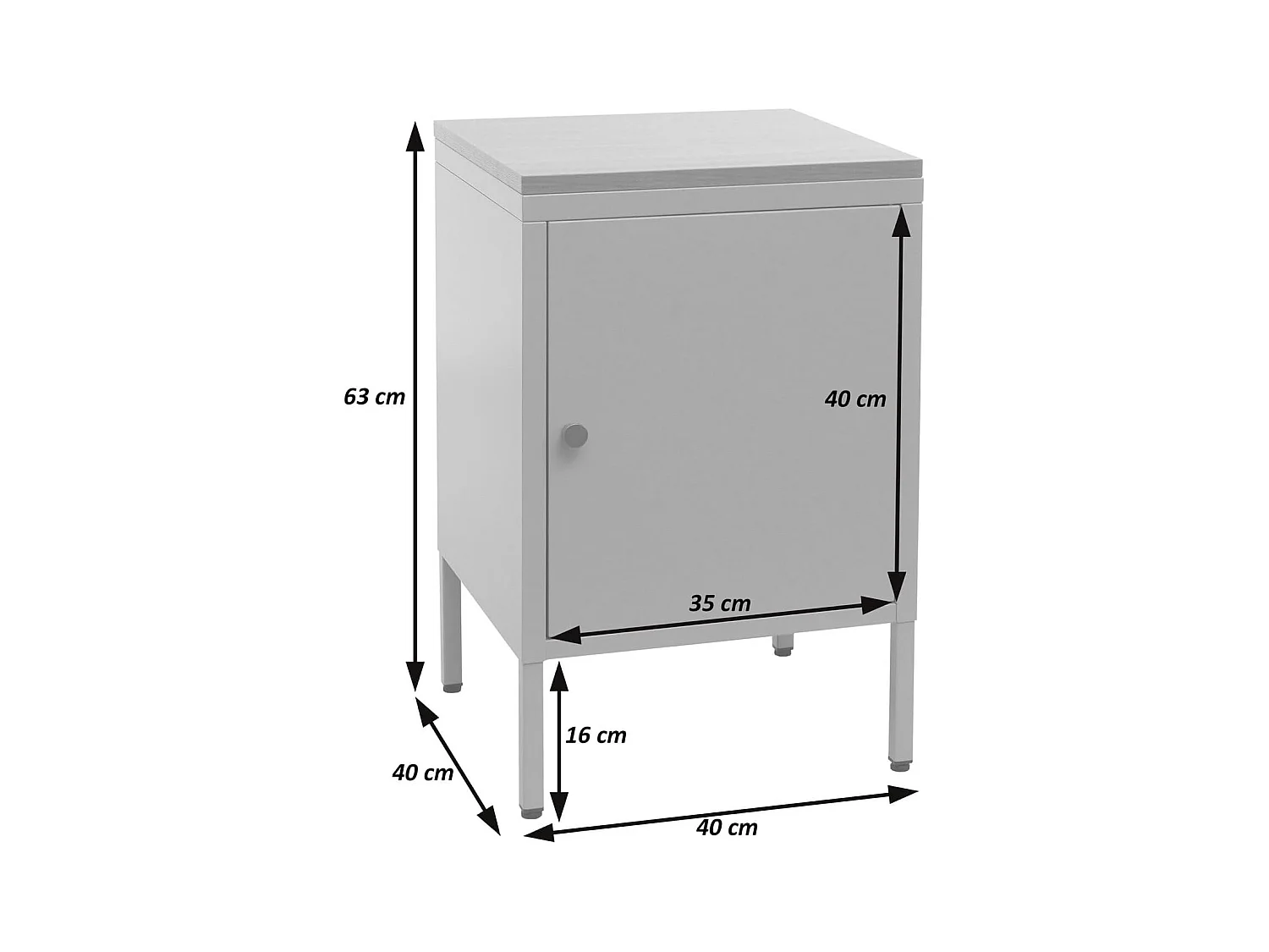 Petit meuble de rangement blanche 63 x 40 x 40 cm MED04081