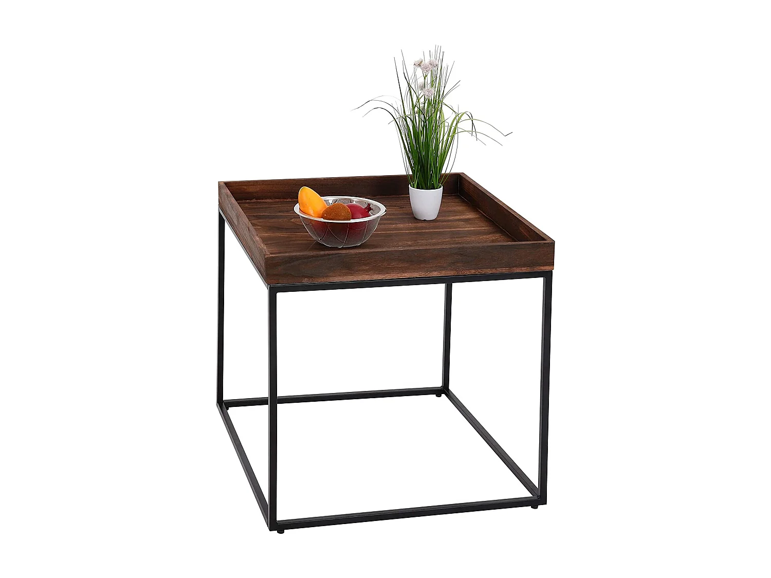 Table d'appoint table basse métal marron 60 x 60 x 60 cm MED04076