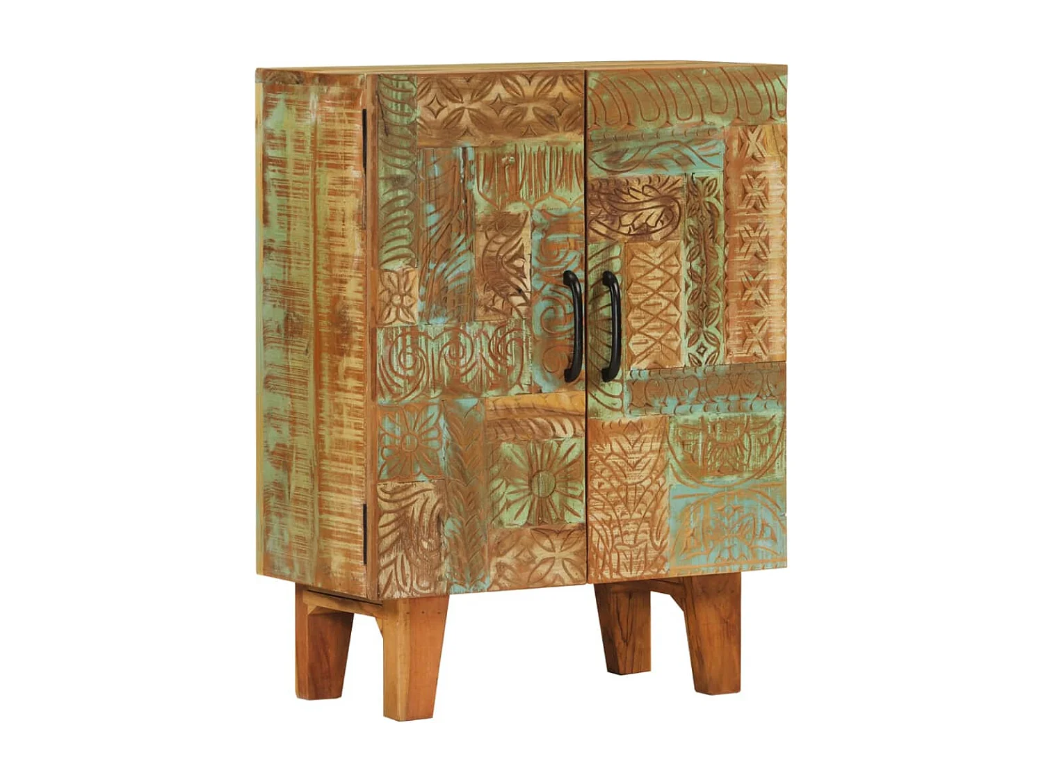 meuble d'appoint sculpté bois marron 55 x 30 x 75 cm DEC031228