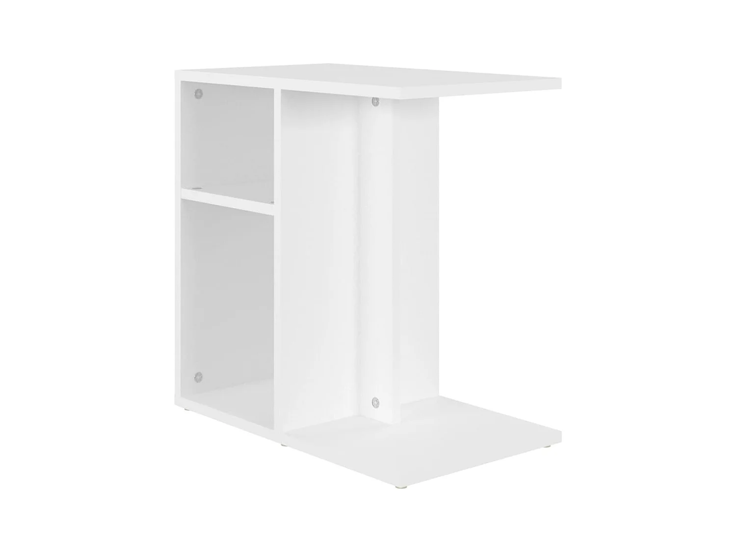 Meuble d'appoint bout de bois blanche 50 x 30 x 50 cm DEC032354